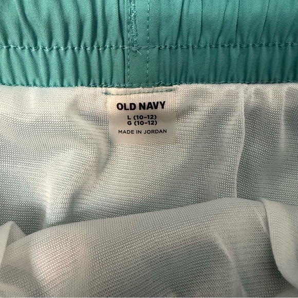 Old Navy Aqua Swim Trunks with Yellow Tie S 10-12 yrs - Picture 4 of 5